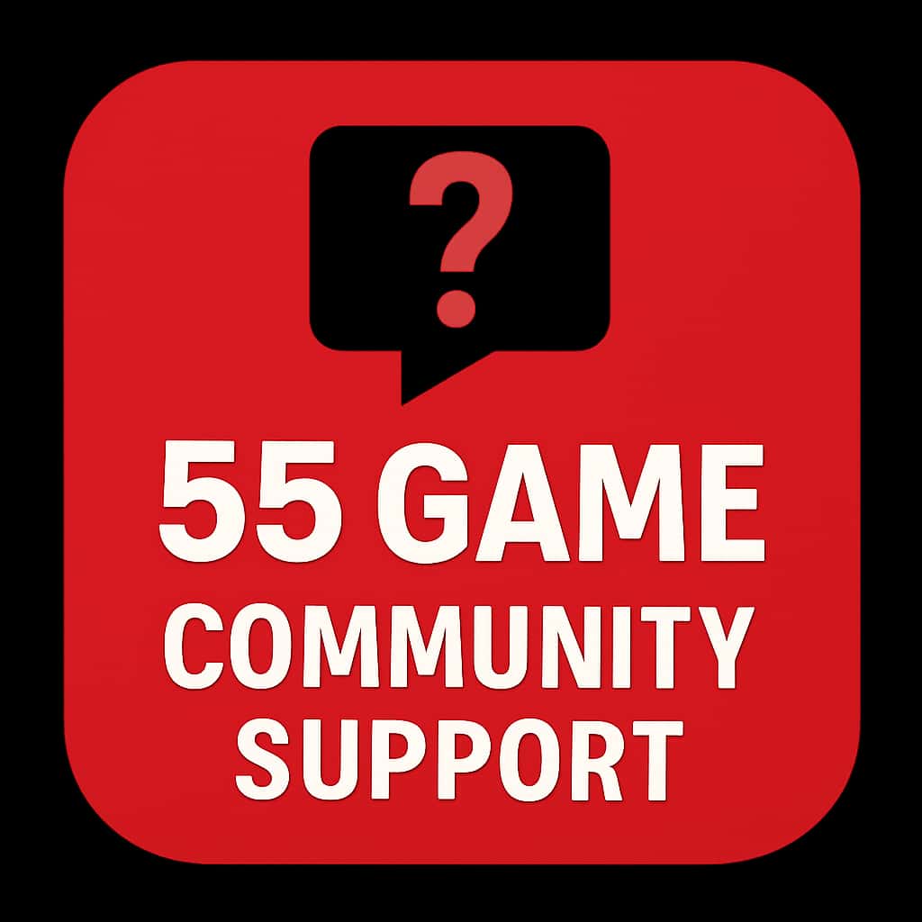 An icon representing 55 Game Community Support.