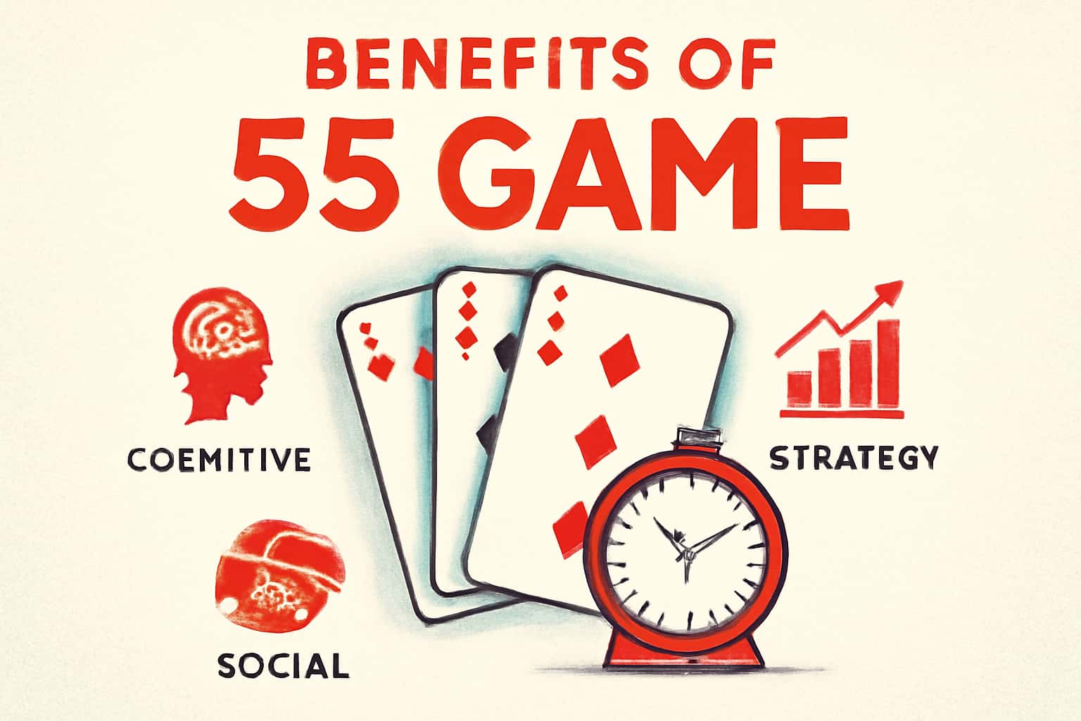 An informational graphic illustrating the benefits of 55 Game