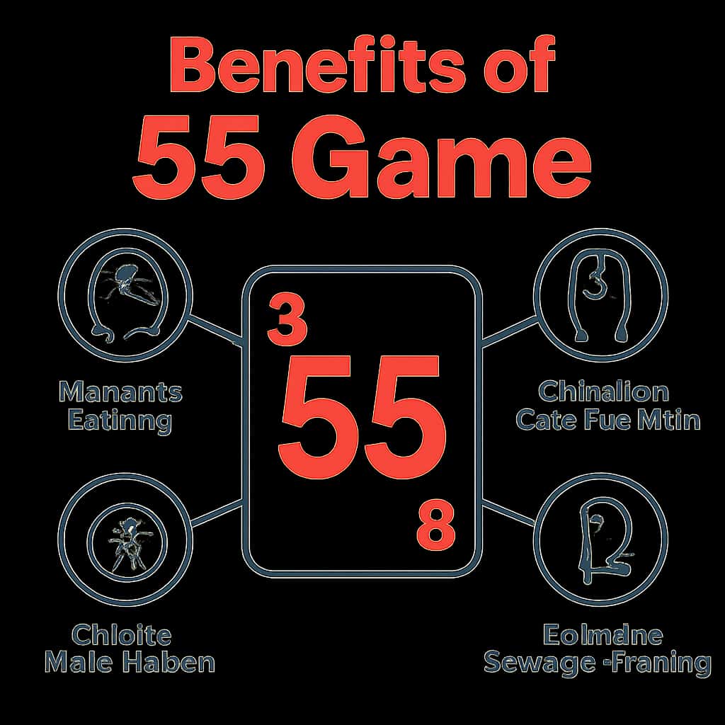Diagram explaining the features of 55 Game