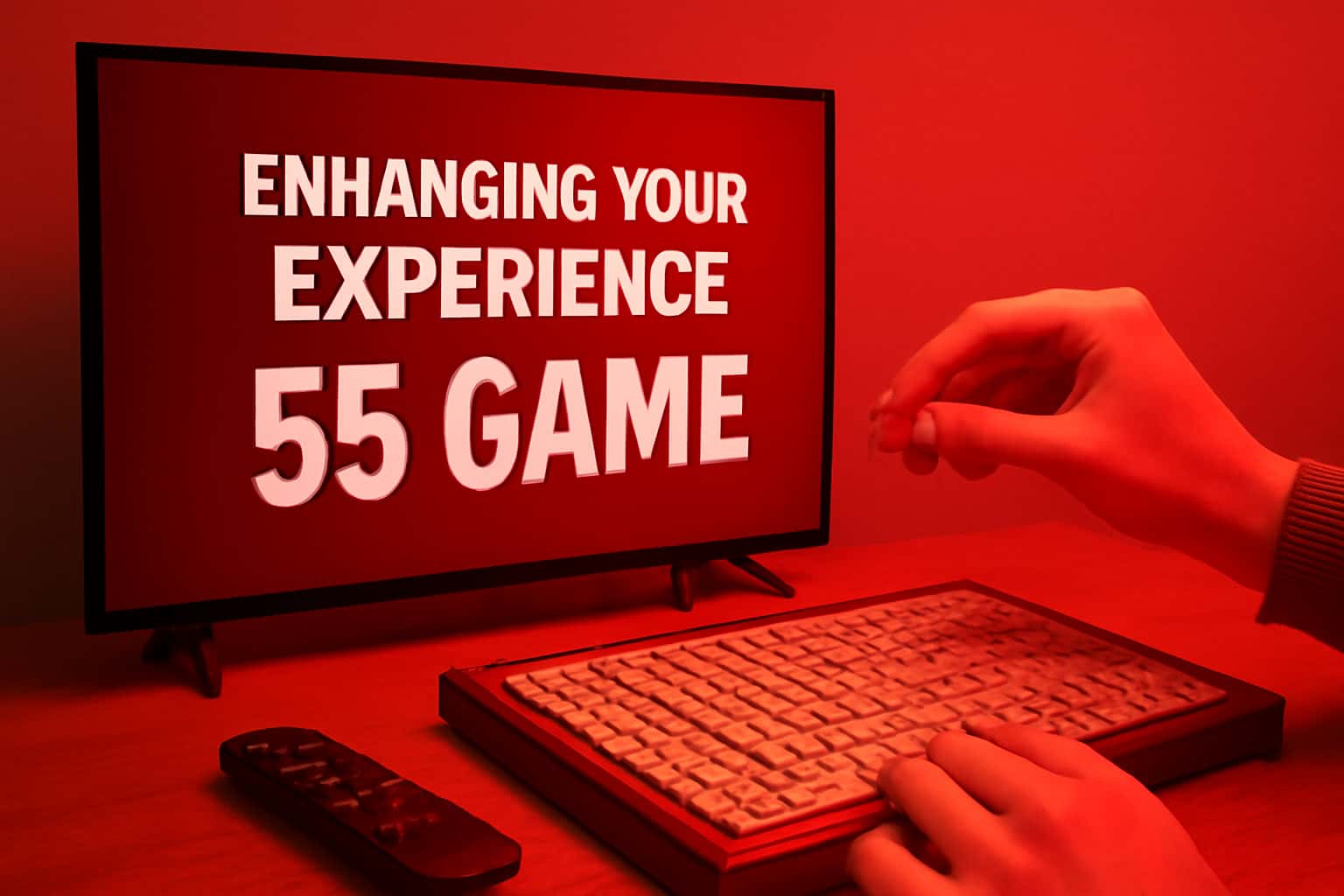 An informational scene illustrating the concept of enhancing the 55 Game experience.