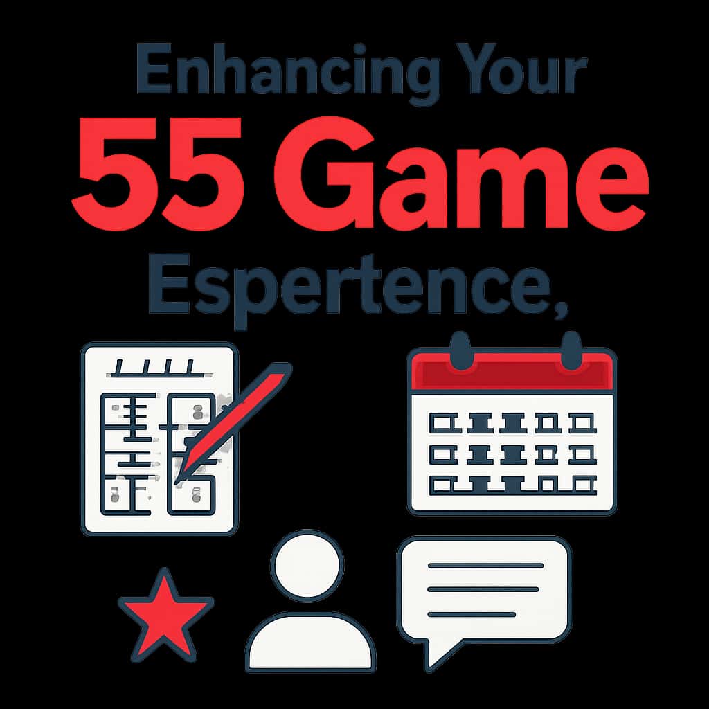 A diagram illustrating tips for enhancing the 55 Game experience.