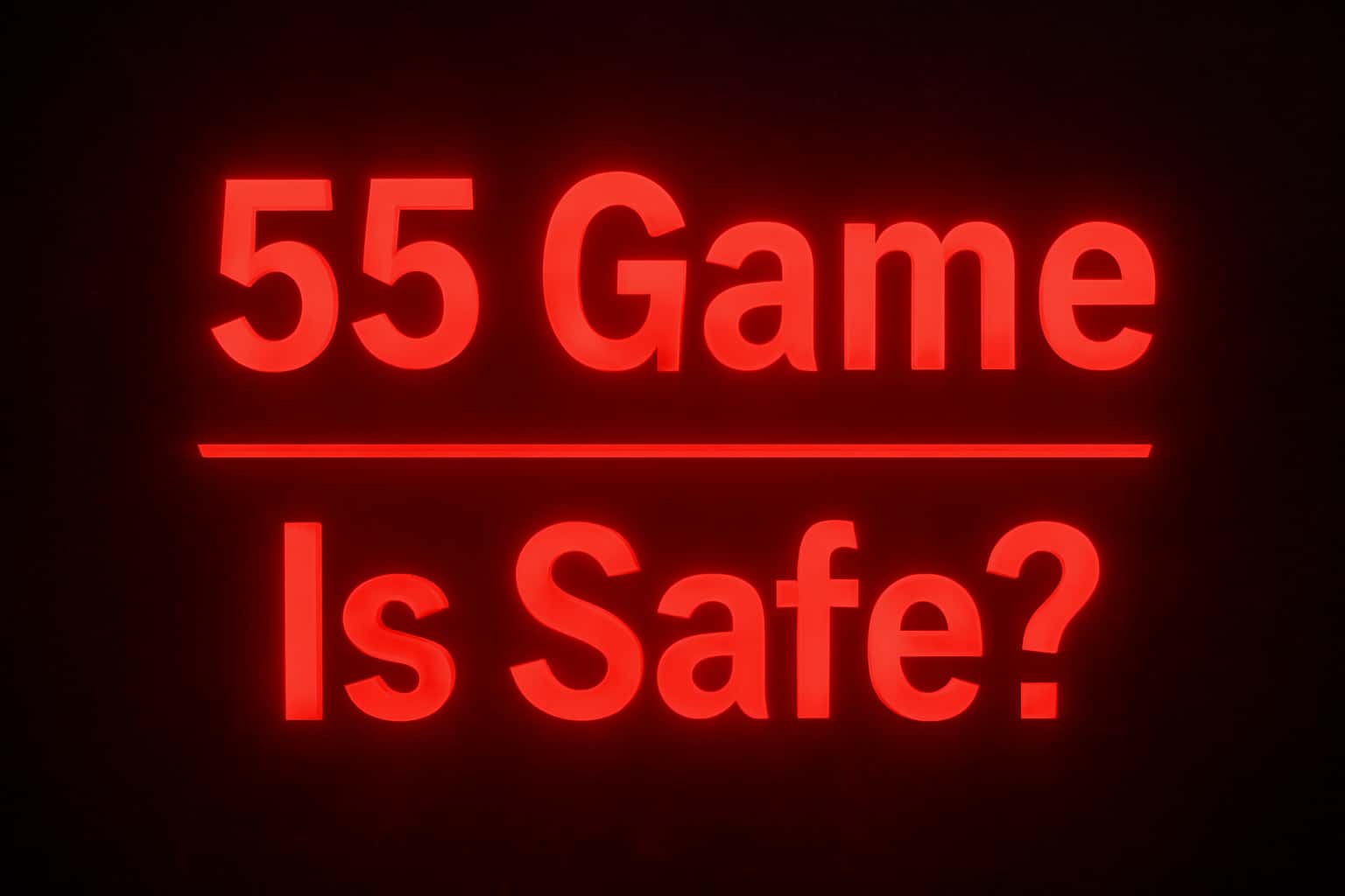 An informational scene illustrating the safety features of 55 Game.