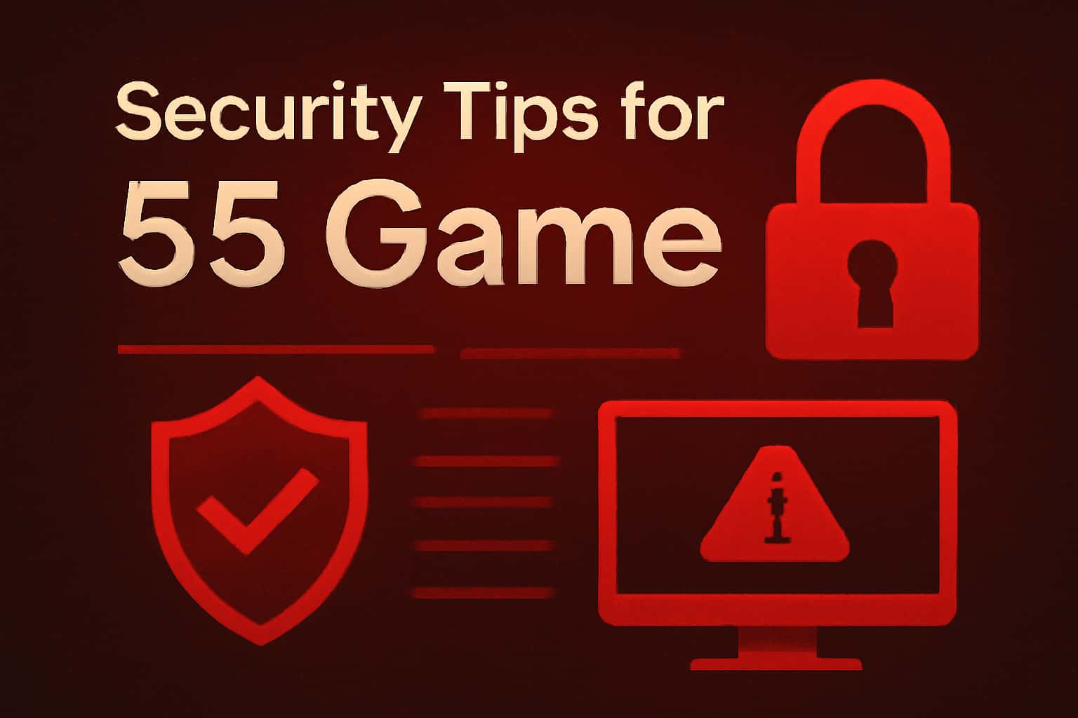 Informational scene illustrating security tips for 55 Game.