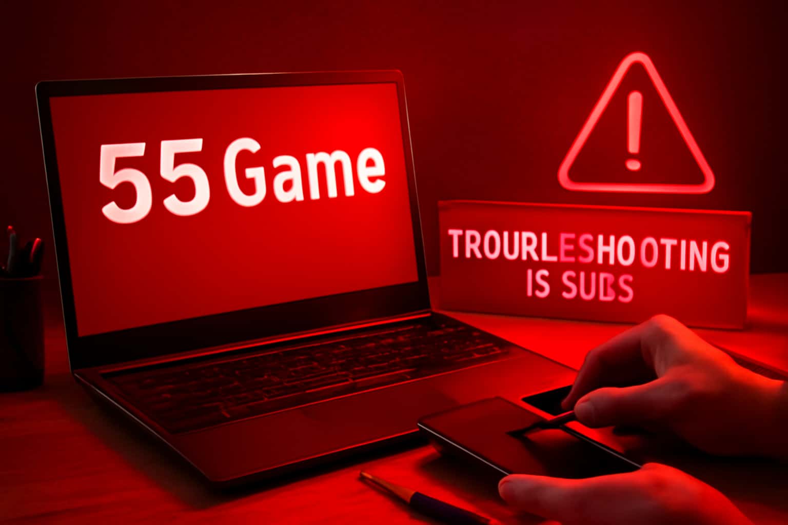 An informative visual representation related to troubleshooting issues in 55 Game.